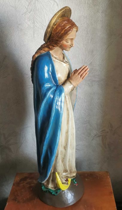 veche statueta catolica Fecioara Maria icoana statuie vintage