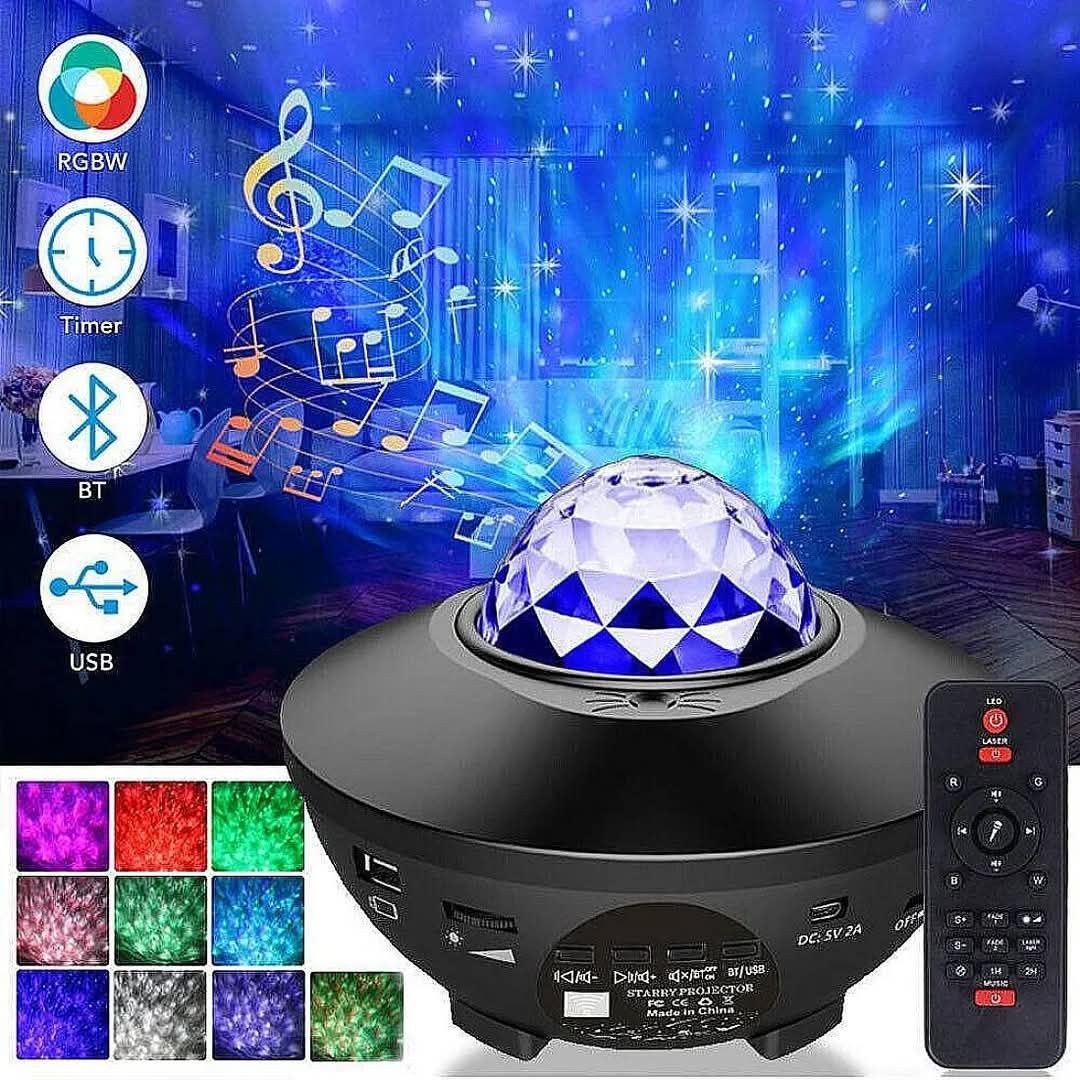 Starry Projector Light - Мултимедиен Прожектор на Звездно Небе с Bluet
