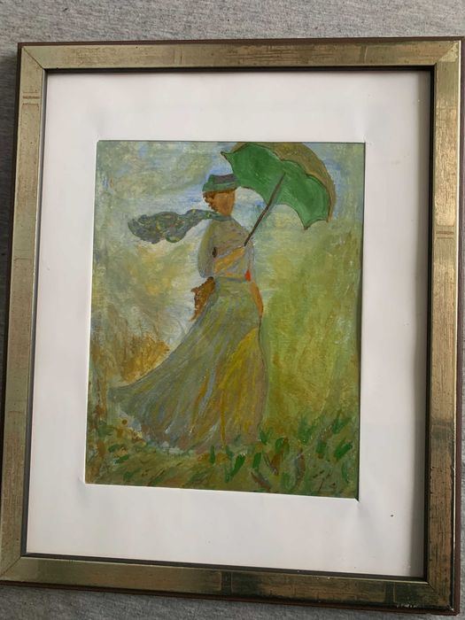 стара картина дама с чадър