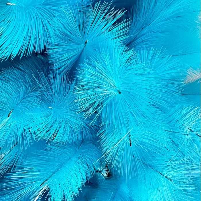 Pin Artificial de Craciun, Albastru, Pin Lucios,210cm, suport inclus