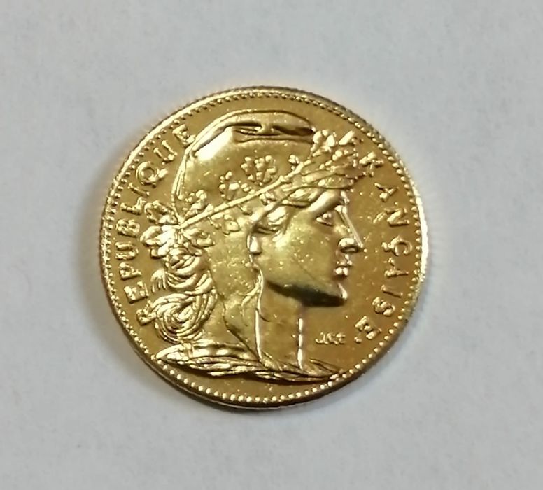 Moneda 20 francs renumitul "cocosel" rebatere moderna