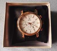 Луксозен часовник метален корпус кожена каишка коментар по цена