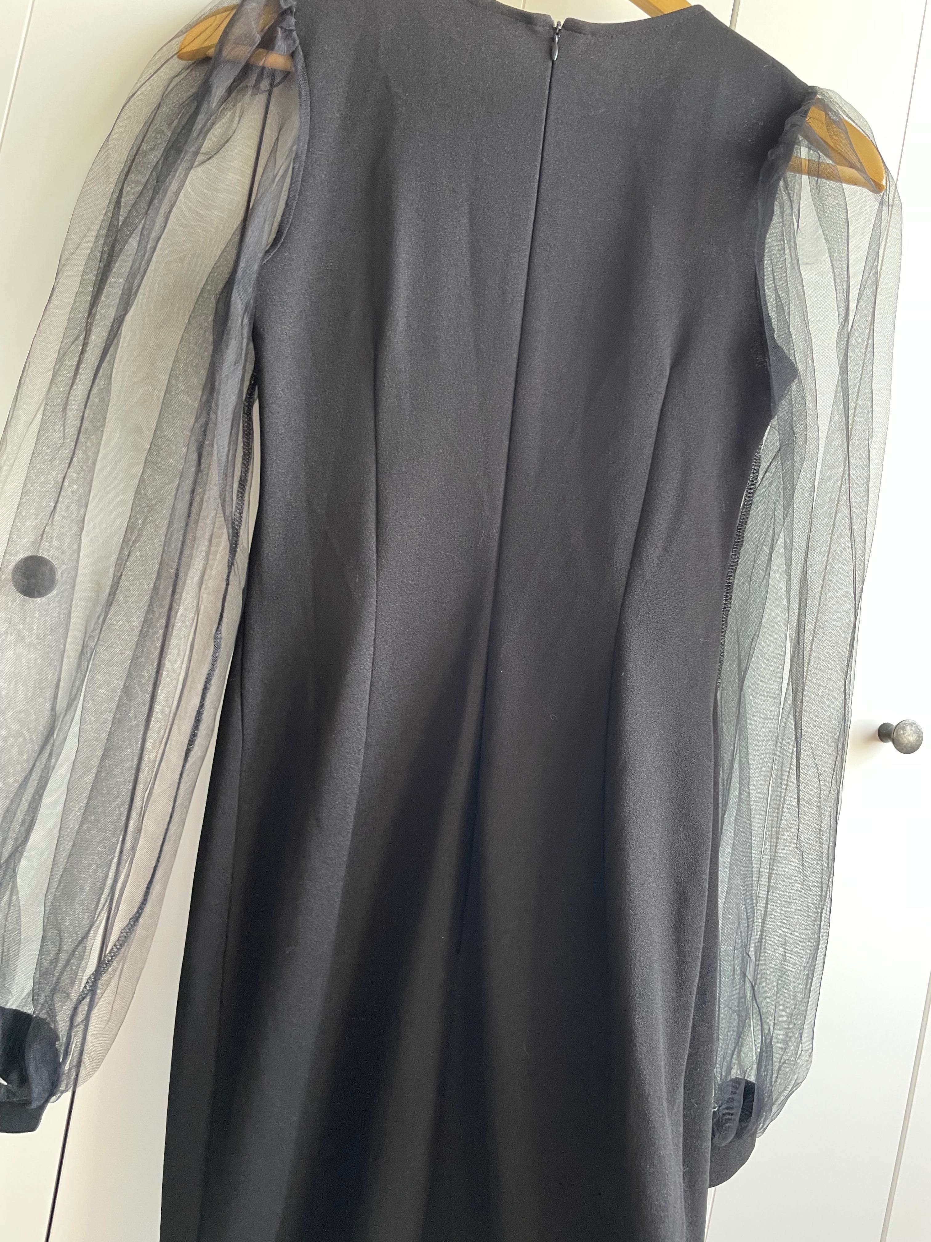 Rochie tip sirena eleganta evenimente cu maneci de tulle