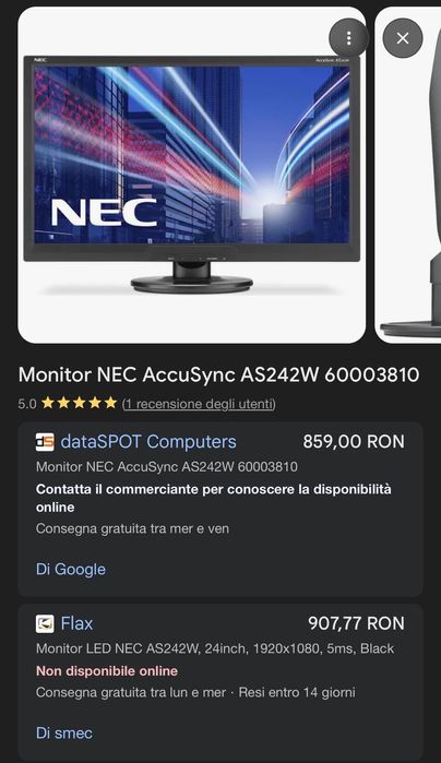 Vand monitor NEC AccuSync