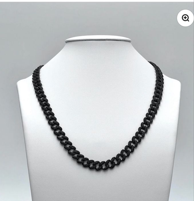 Colier Ice Concept Cuban Argint Black