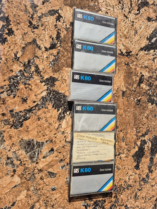 Vând 6 casete originale ORWO muzică Grecesca 45-60minute