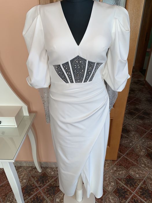 rochie alba mireasa/cununie civila/botez