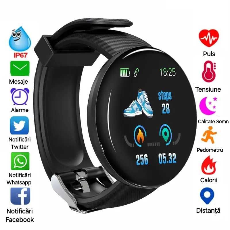 Smartwatch performant. Waterproof. Fitness, sănătate. Verde