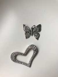 Висулка сърце и пеперуда