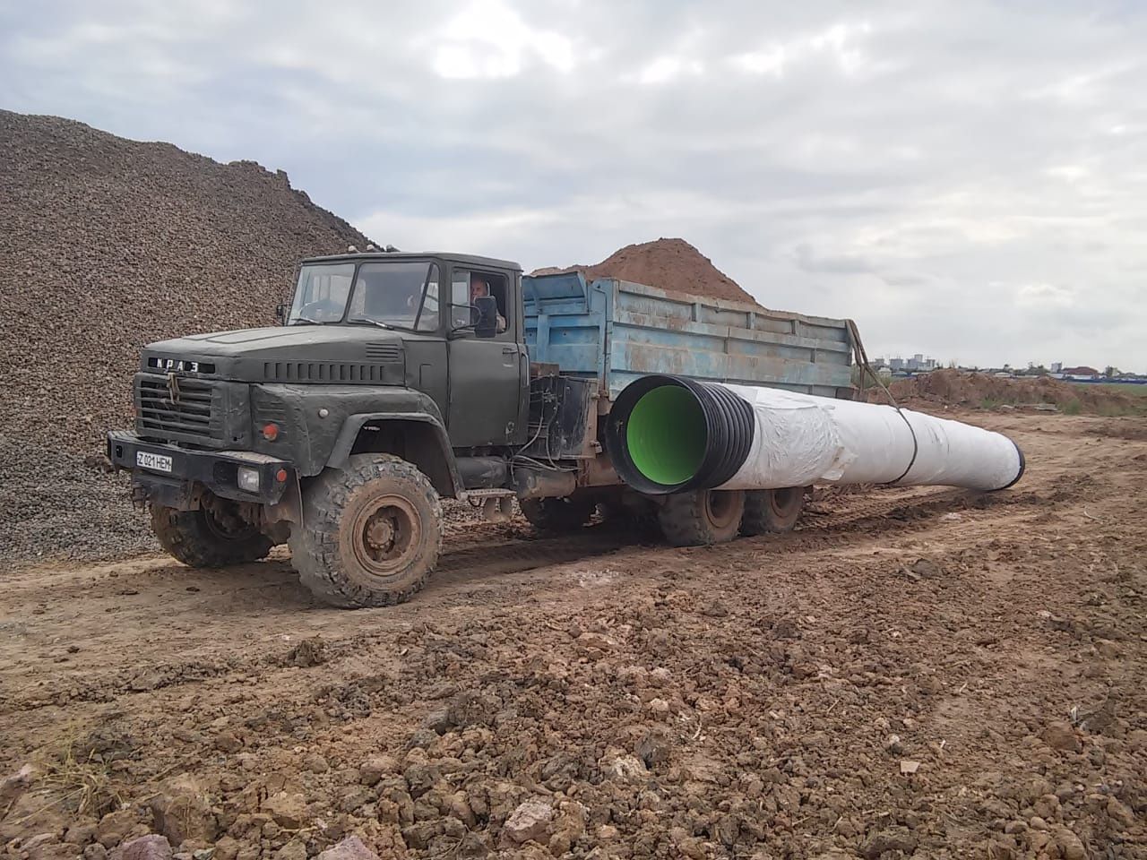 КрАЗ лаптежник с прицепом срочно