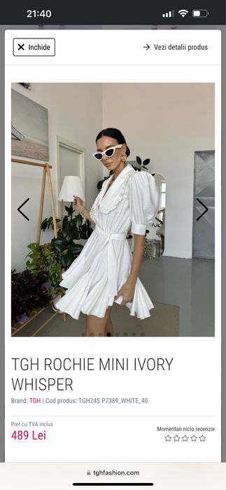 Rochie alba de vara / de vacanta TGH