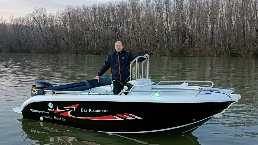 Barca din aluminiu Bay Fisher 498F + Peridoc + Motor