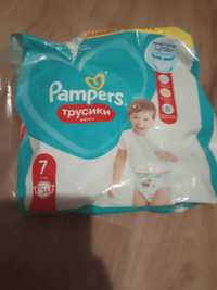 Подгузники Pampers 7 и seni 1