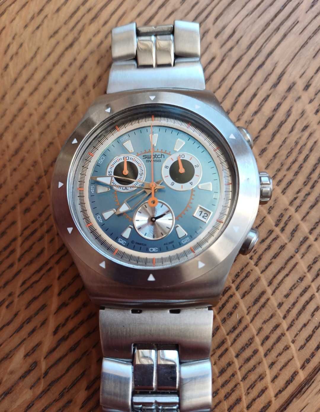 Рядък Swatch Irony 47мм Marocan Blues YOS421GD, бартер