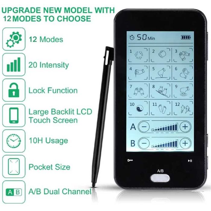 Мускулен стимулатор AresPro, 24 режима, двуканален, тъч скрийн