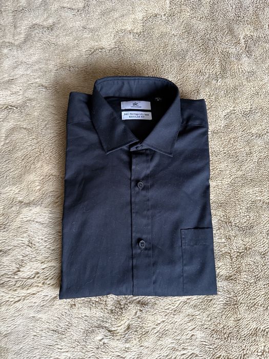 Camasa barbati Regular Fit – M 39-40, Nouă, Neagră, 100% Bumbac