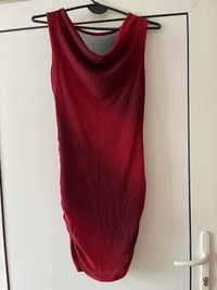 Червена рокля за поводи + шарена ежедневна пола
