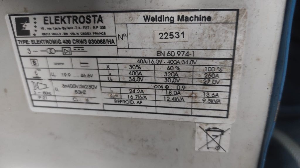 Ap.de sudura Profesional ELEKTROSTA  ELECTROMIG  400 CRW 3