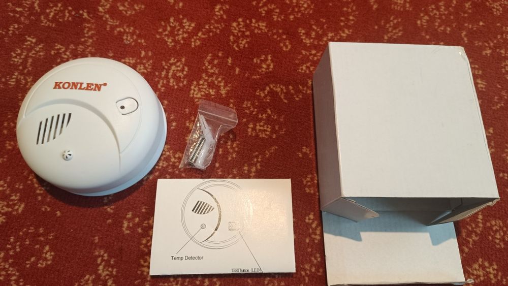 Detector independent incendiu 2 in 1, fum și tempe