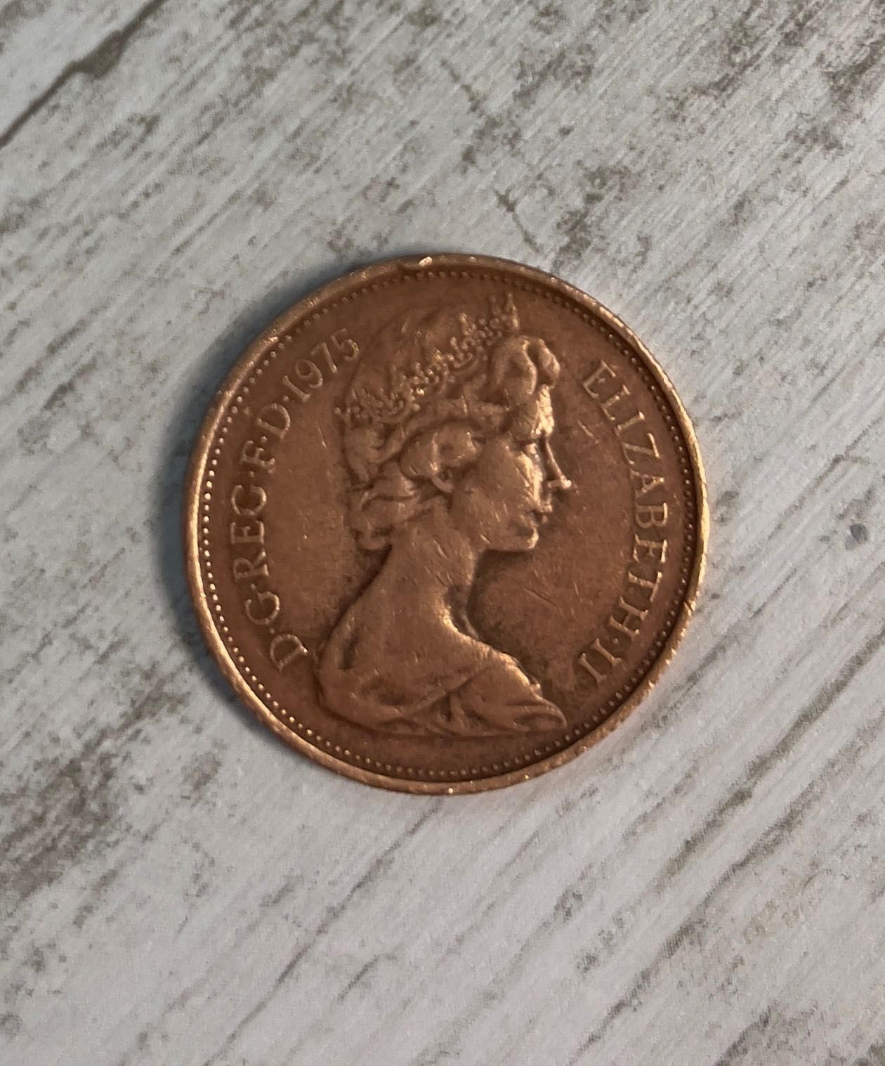 Monedă rară, 1975 2 NEW PENCE