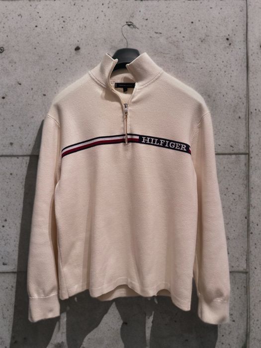 Мъжки пуловер Tommy Hilfiger GLOBAL STRIPE MOCK SWEATER | Размер M