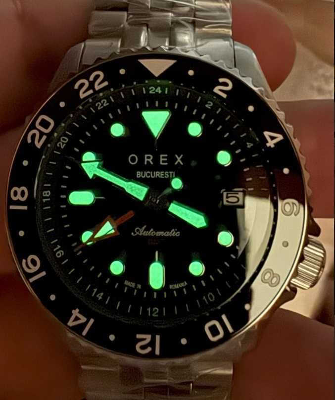 Orex Bucuresti Automat NH34 GMT Diver 200 m Inox Safir Ceramic Jubilee
