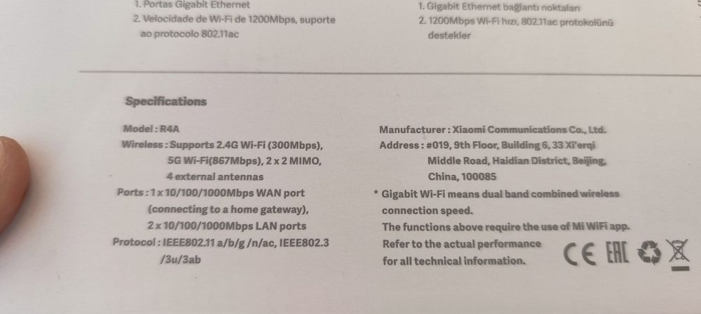 Router Wi Fi 5G Xiaomi