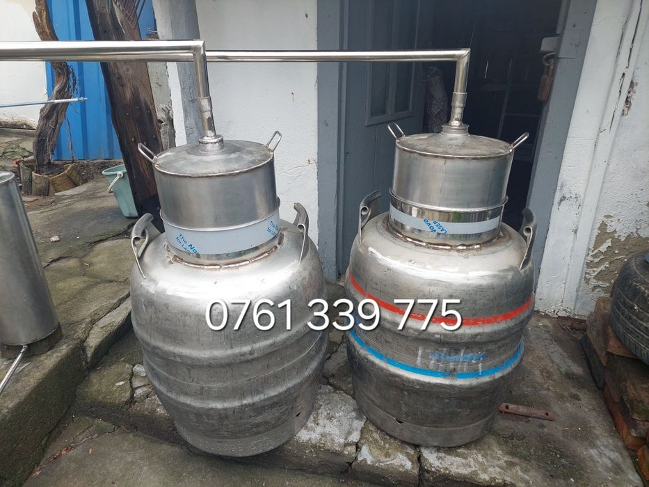 Cazan de făcut tuica confecționat din butoi de bere de inox alimentar