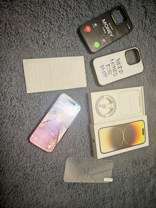 iPhone 14 Pro Gold 256 GB Neverlocked pachet full și accesorii