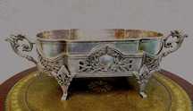 Superb centru de masa-stil Art Deco-bronz si alama argintate-Franta