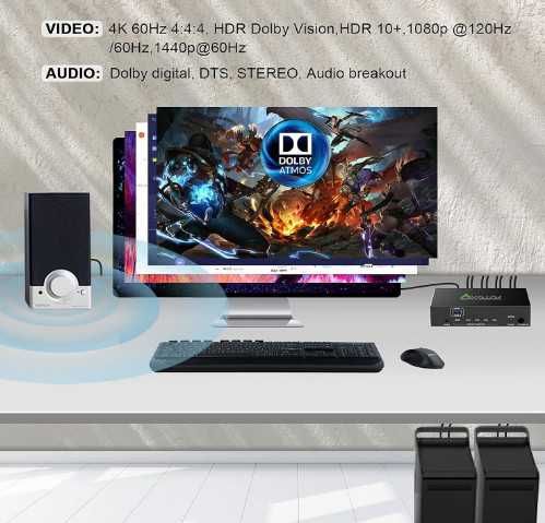 AVSTAR USB KVM превключвател HDMI 4K/60Hz