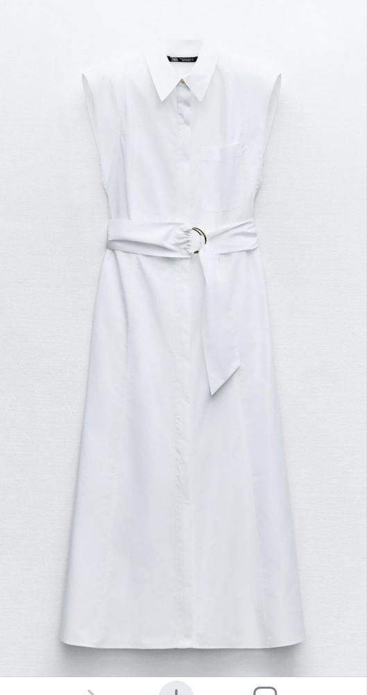 Rochie noua, Zara, alba, midi,XS.