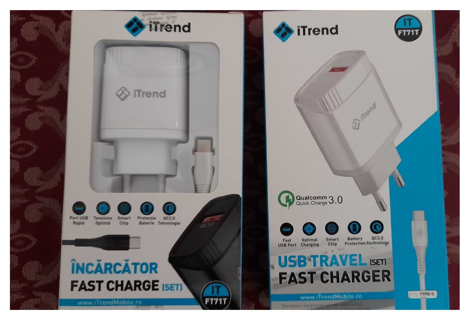 incarcator fast charge 20w set adaptor priza + cablu incarcare type c