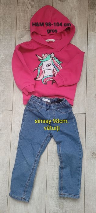 Hanorac fete gros si blugi vătuiți