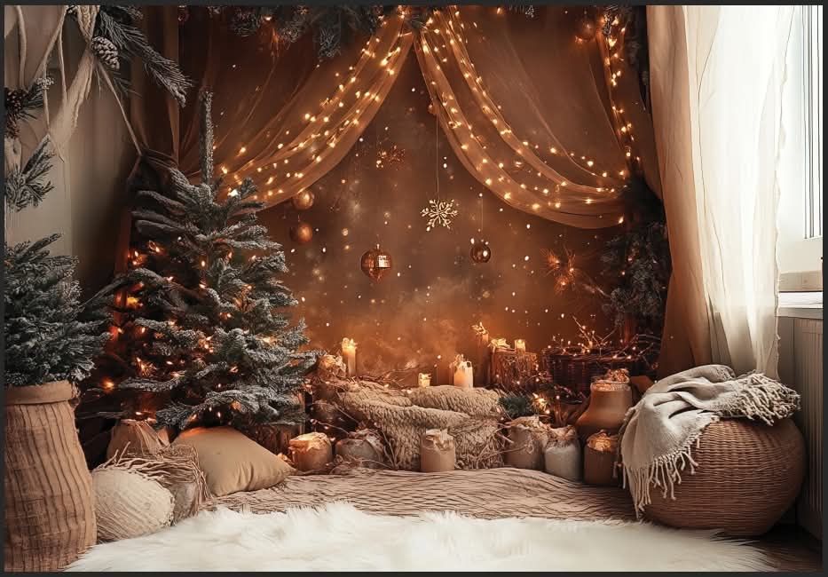 Fundal foto textil pt Craciun