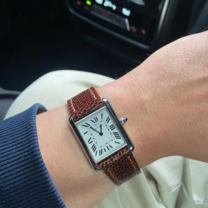 Curea din piele de strut pentru Cartier Tank 19 mm