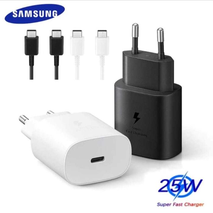 Incarcator Samsung 25w + cablu type-C nou si original