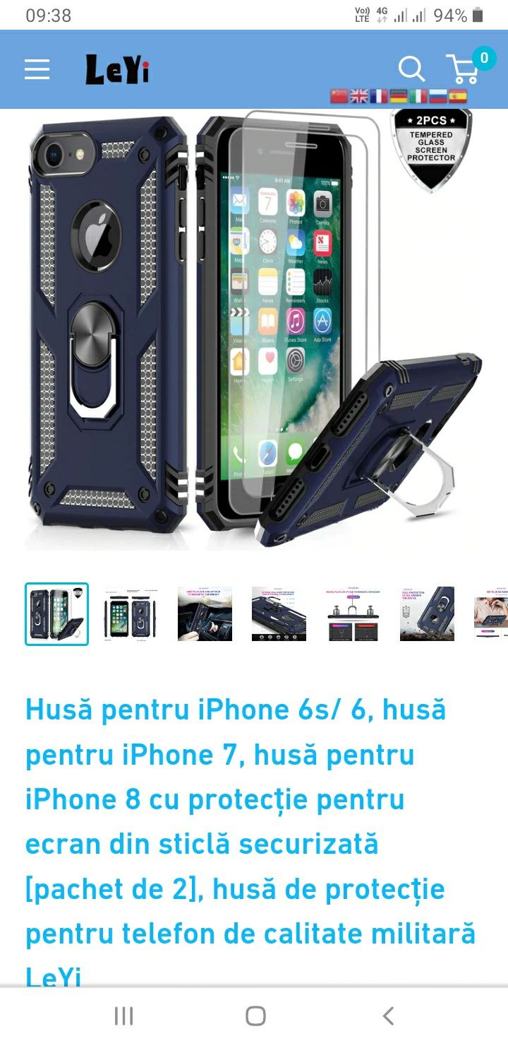 Husă iphone + 2 folii