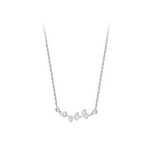 Colier cu Pandantiv Frunza Ginkgo Argint 925 Zircon Placat cu Rodiu,