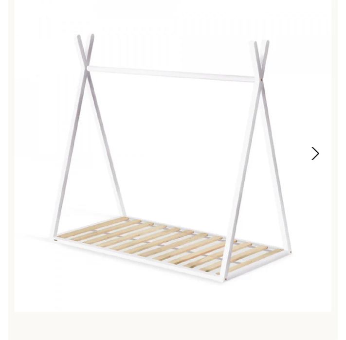 Pat pentru copii alb din lemn 90x190 cm Maralis Kave