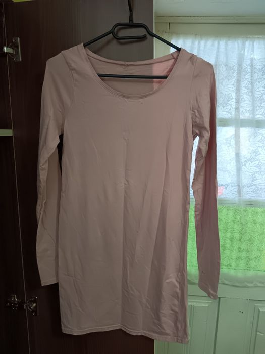 Bluză roz cu mânecă lungă