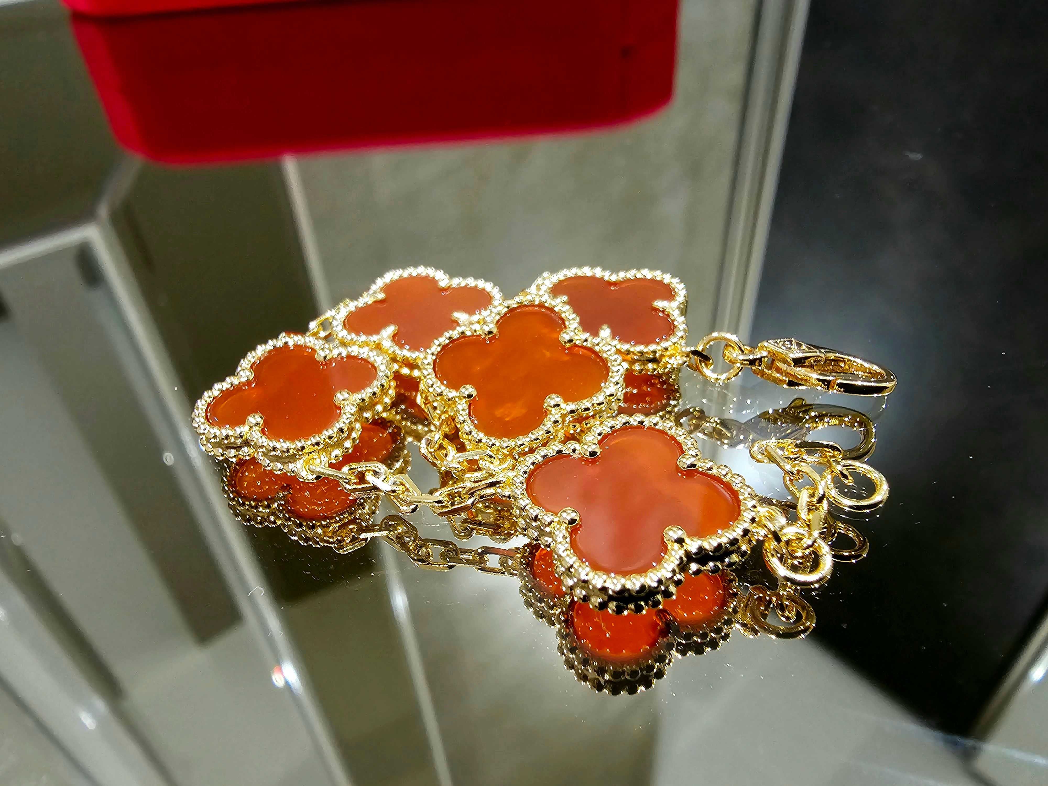 Van Cleef & Arpels VCA Rose Gold Red 5 Vintage Alhambra Дамска Гривна