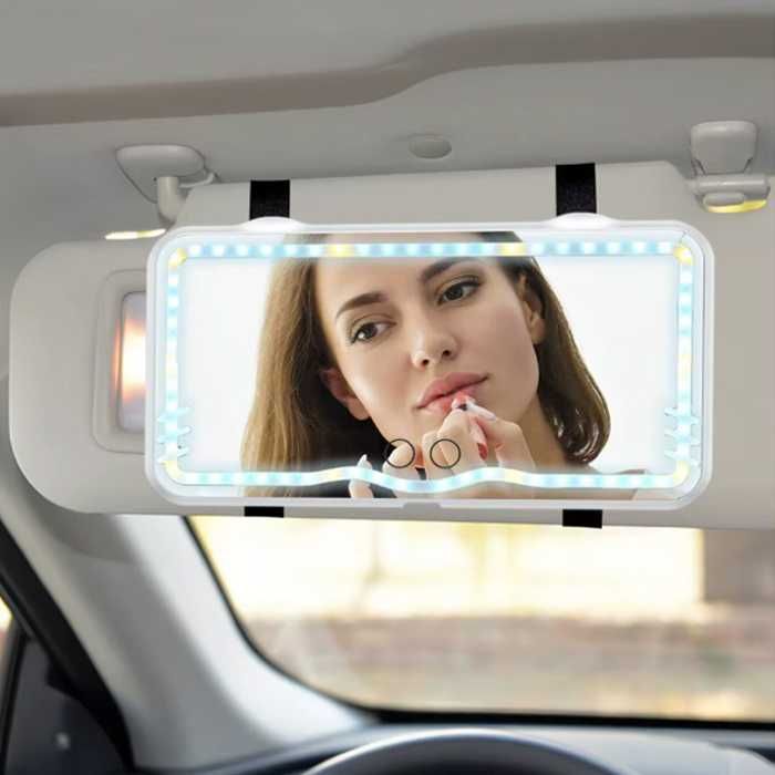 LED Светещо Огледало За Сенник За Автомобил, USB Зареждане