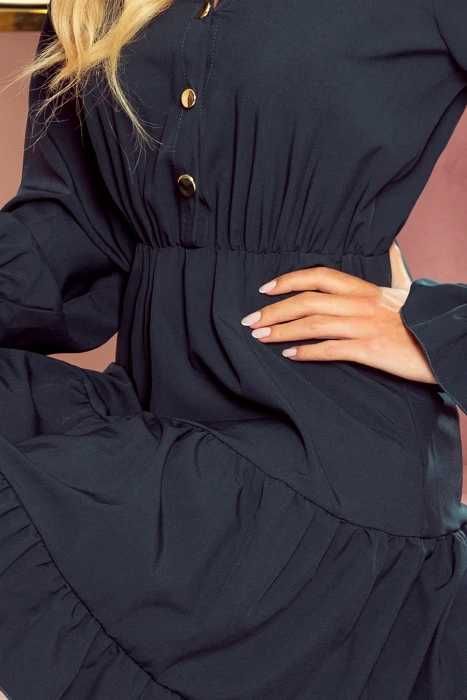 Rochie office cu volane , midi, verde, nou