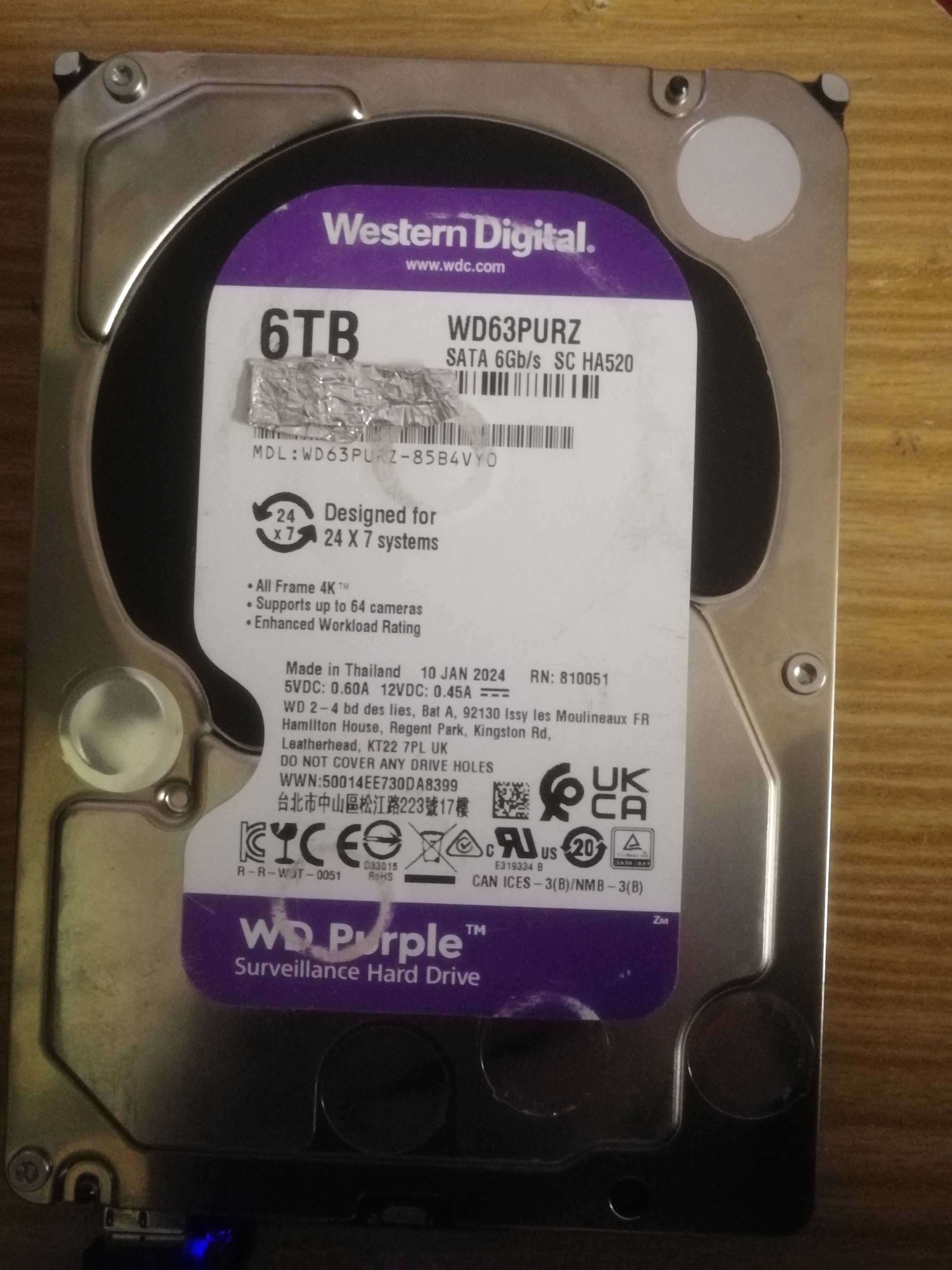 Жёсткий диск WD PURPLE 6TB SATA 3.5