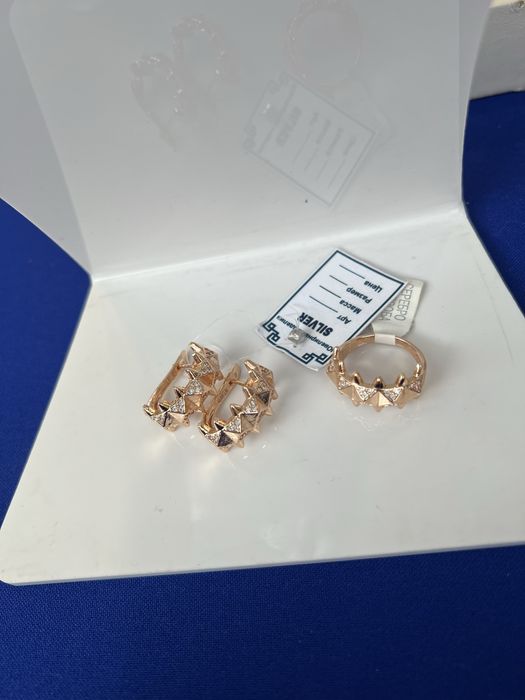 Серебро набор в красном золоте булгари