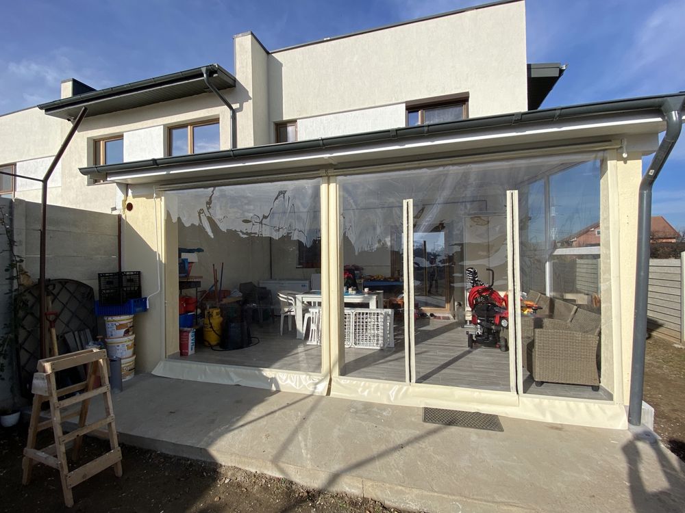 Inchideri terase/foisoare cu folie PVC transparenta Taiwan 0.8mm