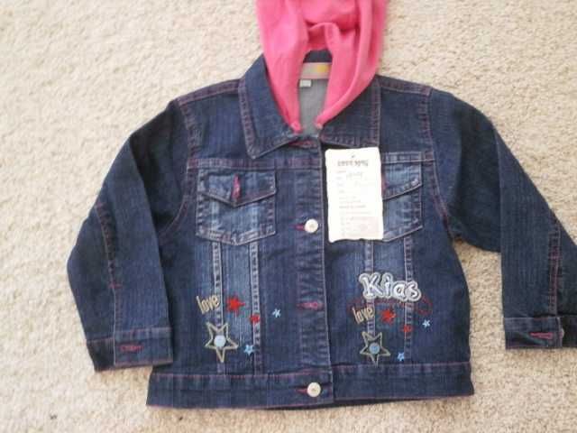 Детски дънков комплект дънково яке с панталон, нов, размер 1