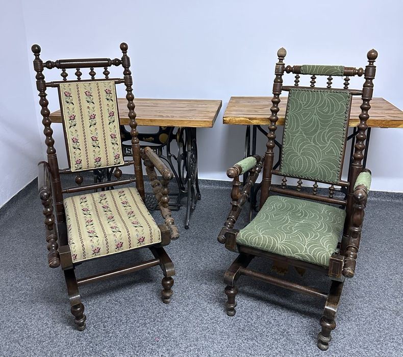 Scaune daneze vintage tip balansoar anii 1960–1970