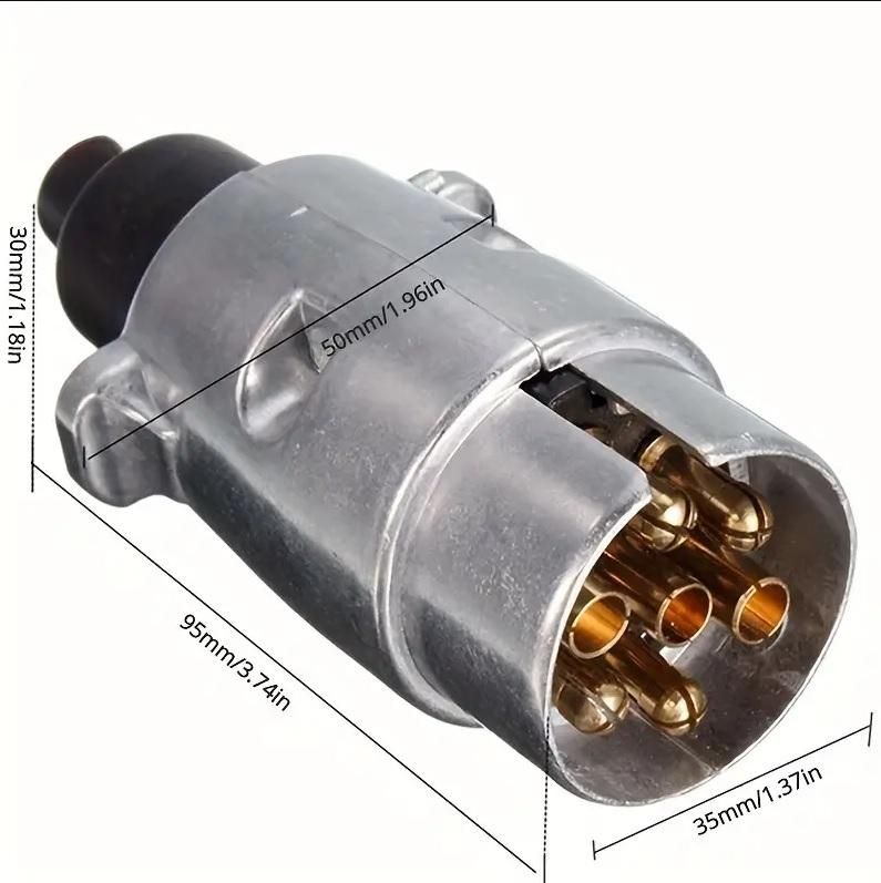 букса за ремарке мъжка 7 пина 12v метална amio-01255